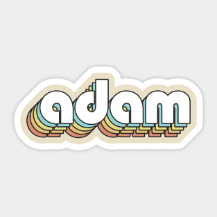Adam - Retro Rainbow Typography Faded Style Sticker